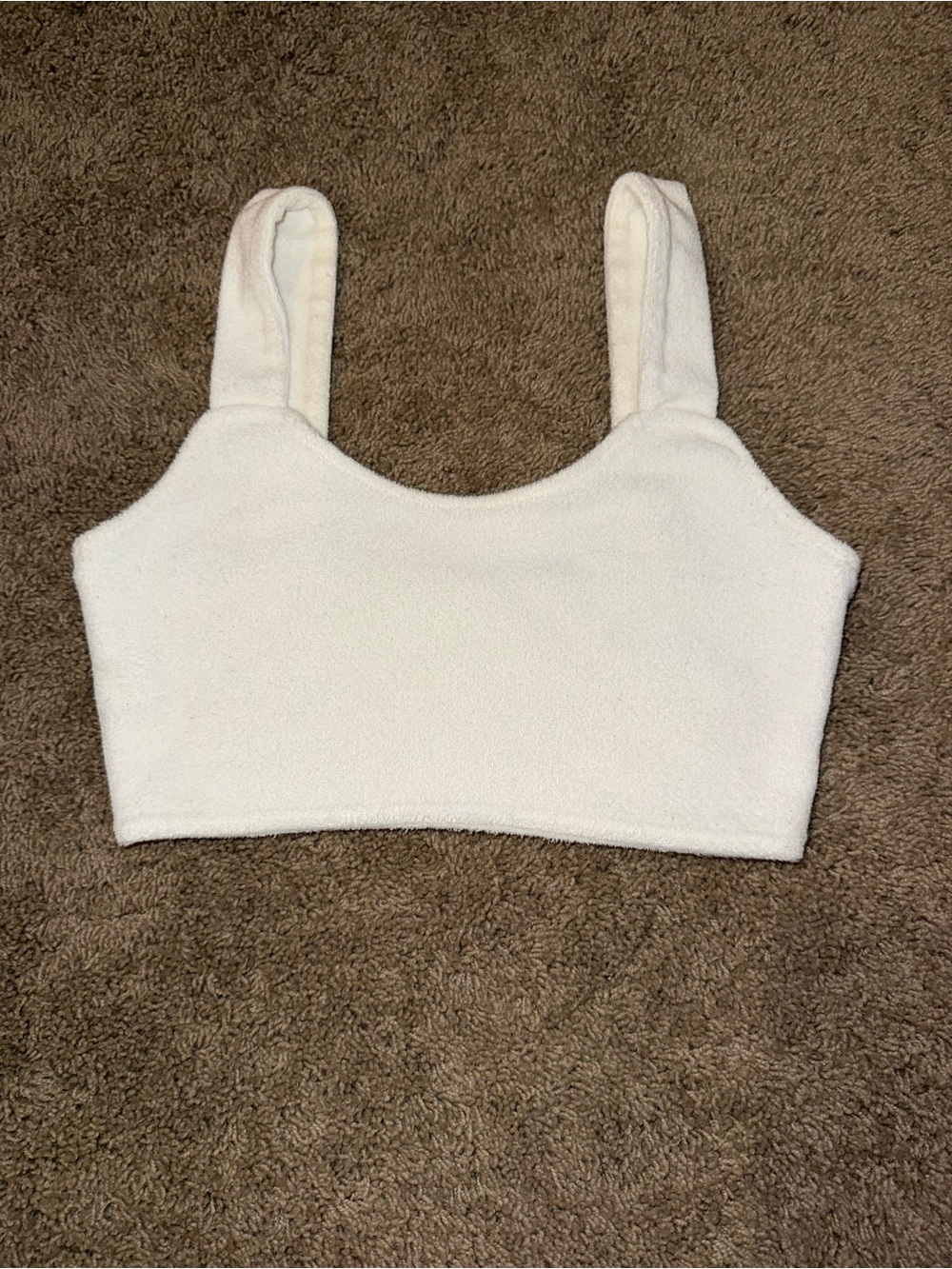 Vans Cream Plush Cropped Tank Top